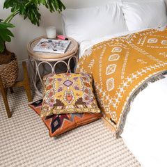 HENDEER - 'Good Day Sunshine' Woven Picnic Rug/Throw: Regular 130x160cm