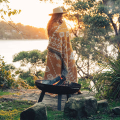 HENDEER - 'Good Day Sunshine' Woven Picnic Rug/Throw: Regular 130x160cm