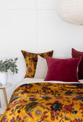 Linen Connections - Mexican Painter Velvet Throw - Mustard