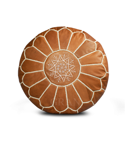 Gran Wholesale - Brown Moroccan Ottoman Pouf | Pouf Moroccan Leather Pouffe