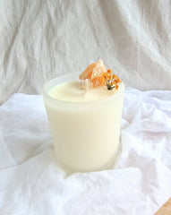Golden Wattle with Yellow Calcite PROTECTION + WELLBEING: 18+ Hours Burn Time