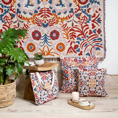 HENDEER - 'A Day In The Life' Woven Picnic Rug/Throw: Regular 130x160cm