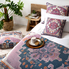 HENDEER - 'Strawberry Fields' Woven Scatter Cushion Cover: 65cm x 65cm
