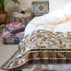 HENDEER - 'Strawberry Fields' Woven Scatter Cushion Cover: 65cm x 65cm