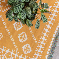 HENDEER - 'Good Day Sunshine' Woven Picnic Rug/Throw: Regular 130x160cm