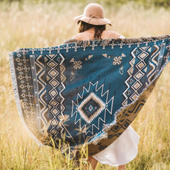 'Let It Be' Woven Picnic Rug/Throw: Regular 130x160cm