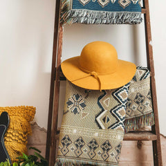 HENDEER - 'Hey Jude' Woven Picnic Rug/Throw: Regular 130x160cm