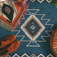 'Let It Be' Woven Picnic Rug/Throw: Regular 130x160cm