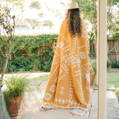 HENDEER - 'Good Day Sunshine' Woven Picnic Rug/Throw: Regular 130x160cm