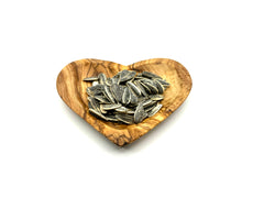 Heart-shaped bowl made of olive wood