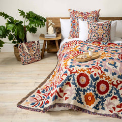 HENDEER - 'A Day In The Life' Woven Picnic Rug/Throw: Regular 130x160cm