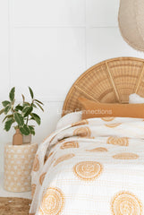 Linen Connections - Kantha Quilt Indian Quilt Block Print Quilt Bedspread