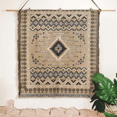 HENDEER - 'Hey Jude' Woven Picnic Rug/Throw: Regular 130x160cm
