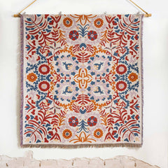 HENDEER - 'A Day In The Life' Woven Picnic Rug/Throw: Regular 130x160cm