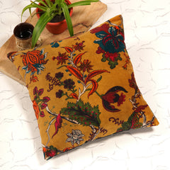 Linen Connections - Mustard Paradise Velvet Cushion