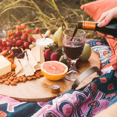 'Strawberry Fields' Woven Picnic Rug/Throw: Regular 130x160cm
