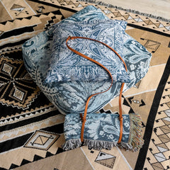 HENDEER - 'Yesterday' Woven Picnic Rug/Throw: Regular 130x160cm