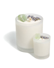 Eucalyptus with Green Calcite CALMING + PROSPERITY: 18+ Hours Burn Time