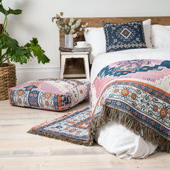 HENDEER - 'Strawberry Fields' Woven Scatter Cushion Cover: 65cm x 65cm
