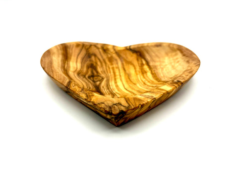 olivenholz-erleben - Heart-shaped bowl made of olive wood