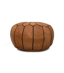 Gran Wholesale - Tobacco Pouf Moroccan Leather | Moroccan Ottoman Pouf