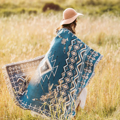 'Let It Be' Woven Picnic Rug/Throw: Regular 130x160cm