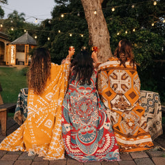 HENDEER - 'Good Day Sunshine' Woven Picnic Rug/Throw: Regular 130x160cm