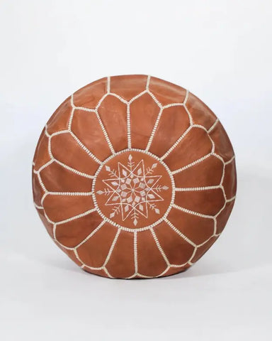 Gran Wholesale - Brown Moroccan Ottoman Pouf | Pouf Moroccan Leather Pouffe