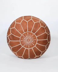 Gran Wholesale - Brown Moroccan Ottoman Pouf | Pouf Moroccan Leather Pouffe