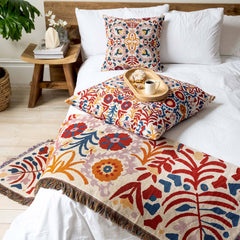 HENDEER - 'A Day In The Life' Woven Picnic Rug/Throw: Regular 130x160cm