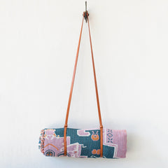 'Strawberry Fields' Woven Picnic Rug/Throw: Regular 130x160cm