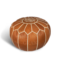 Gran Wholesale - Brown Moroccan Ottoman Pouf | Pouf Moroccan Leather Pouffe