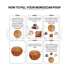 Gran Wholesale - Brown Moroccan Ottoman Pouf | Pouf Moroccan Leather Pouffe