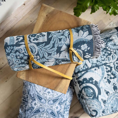 HENDEER - 'Yesterday' Woven Picnic Rug/Throw: Regular 130x160cm