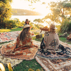 'Penny Lane' Woven Picnic Rug/Throw: Regular 130x160cm