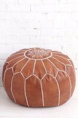 Gran Wholesale - Brown Moroccan Ottoman Pouf | Pouf Moroccan Leather Pouffe