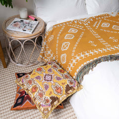 HENDEER - 'Good Day Sunshine' Woven Picnic Rug/Throw: Regular 130x160cm