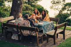 'Let It Be' Woven Picnic Rug/Throw: Regular 130x160cm