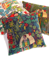 Linen Connections - Frida Decorative Cushion- Velvet Floral Printed