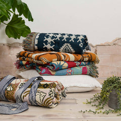 HENDEER - 'Eleanor Rigby' Woven Picnic Rug/Throw: Regular 130x160cm