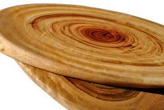 wooden tree slice serving board