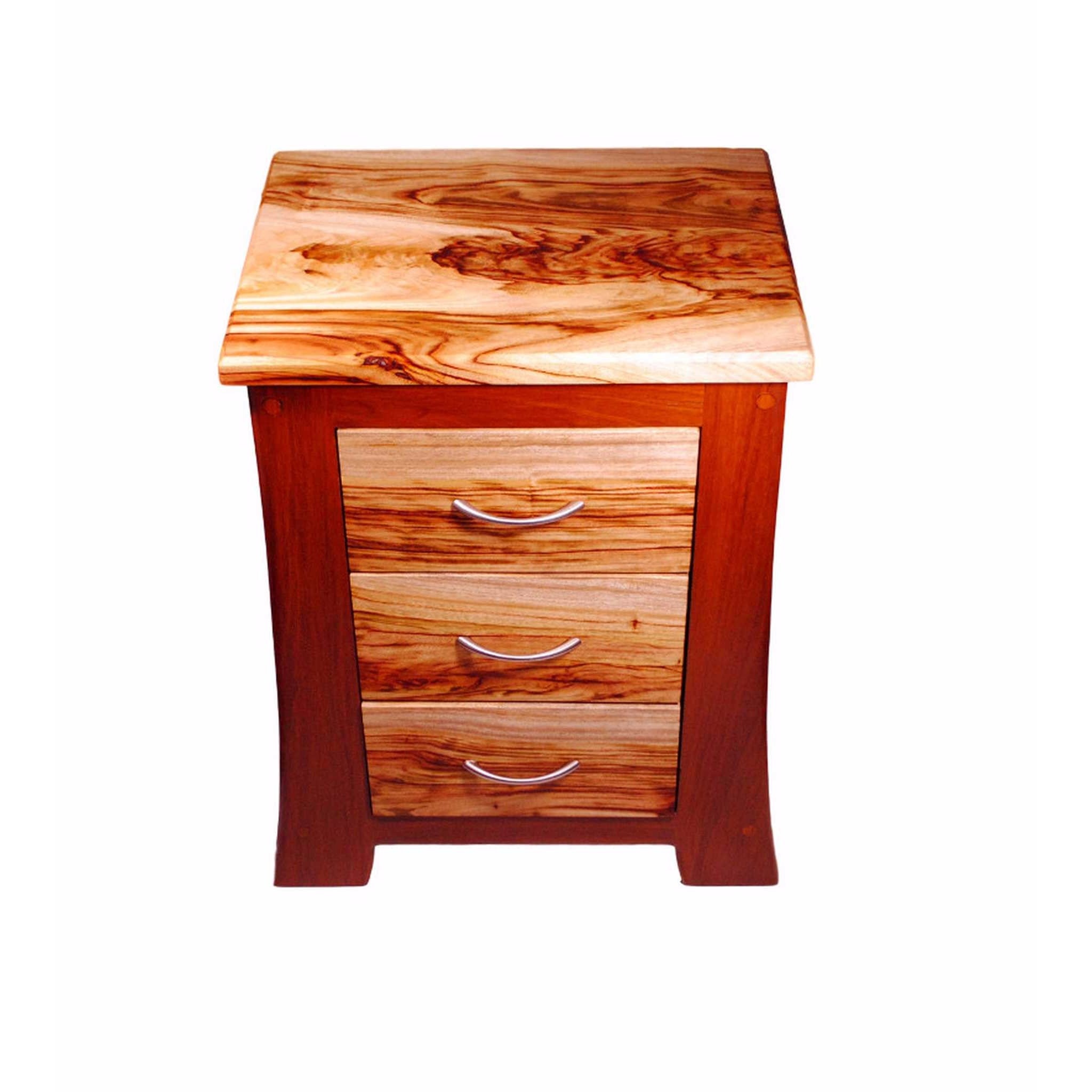 bedside table timber drawers